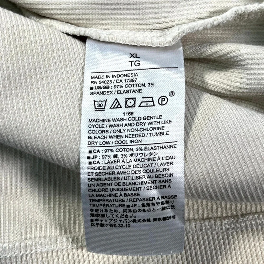 Banana Republic T Shirt Mens XL Beige Cotton Stretch Crew Neck Ribbed Casual